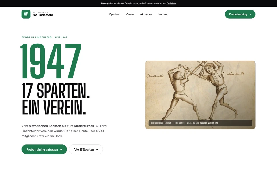 Website-Konzept: SV Lindenfeld